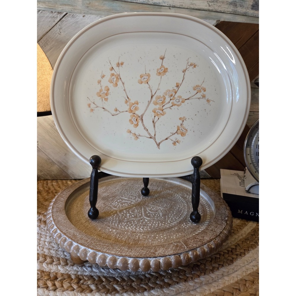 Cornerstone by Corning China Blossom Pattern Oval Serving Platters Set of 2
